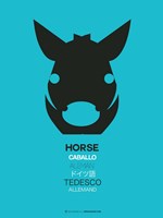 Black Horse Multilingual Fine Art Print