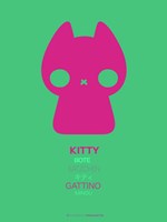 Pink Kitty Multilingual Fine Art Print