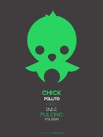 Green Chick Multilingual 1 Fine Art Print