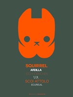 Orange Squirrel Multilingual Fine Art Print