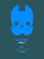 Blue Squirrel Multilingual Fine Art Print