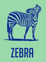 Zebra Blue and Green Fine Art Print