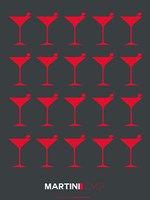 Martini Lover Red & Grey Fine Art Print
