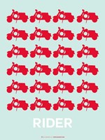 Vespa Rider Red Fine Art Print