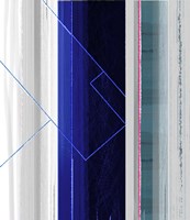 Abstract White and Dark Blue Fine Art Print