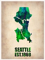 Seattle Watercolor Map Fine Art Print