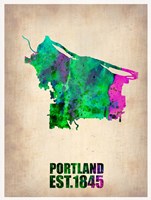 Portland Watercolor Map Fine Art Print
