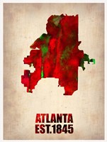 Atlanta Watercolor Map Fine Art Print