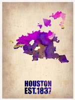 Huston Watercolor Map Fine Art Print