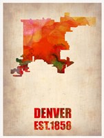 Denver Watercolor Map Fine Art Print