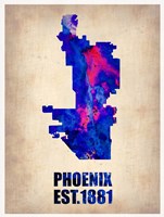 Phoenix Watercolor Map Fine Art Print