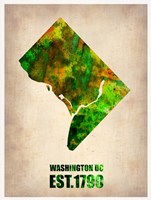 Washington DC Watercolor Map Fine Art Print