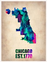 Chicago Watercolor Map Fine Art Print