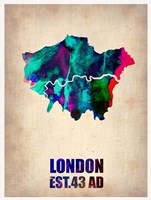 London Watercolor Map 2 Fine Art Print