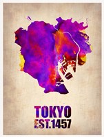 Tokyo Watercolor Map 2 Fine Art Print