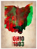 Ohio Watercolor Map Fine Art Print