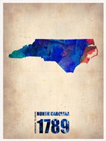 North Carolina Watercolor Map Fine Art Print