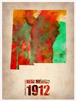 New Mexico Watercolor Map Fine Art Print