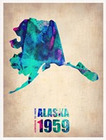 Alaska Watercolor Map Fine Art Print