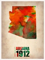Arizona Watercolor Map Fine Art Print