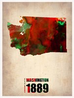 Washington Watercolor Map Fine Art Print