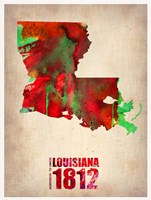 Louisiana Watercolor Map Fine Art Print