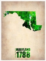 Maryland Watercolor Map Fine Art Print