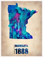Minnesota Watercolor Map Fine Art Print