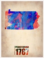 Pennsylvania Watercolor Map Fine Art Print
