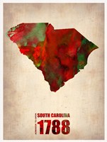 South Carolina Watercolor Map Fine Art Print