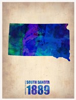 South Dakota Watercolor Map Fine Art Print