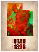 Utah Watercolor Map Fine Art Print