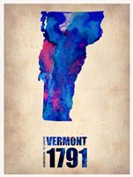 Vermont Watercolor Map Fine Art Print