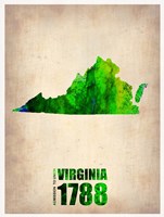 Virginia Watercolor Map Fine Art Print