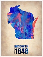 Wisconsin Watercolor Map Fine Art Print