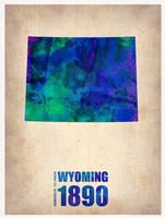 Wyoming Watercolor Map Fine Art Print