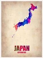 Japan Watercolor Map Fine Art Print