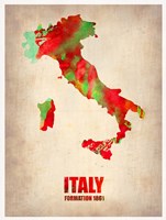 Italy Watercolor Map Fine Art Print