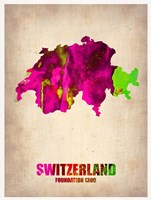 Switzerland Watercolor Map Fine Art Print