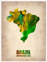 Brazil Watercolor Map Fine Art Print