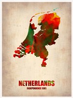 Netherlands Watercolor Map Fine Art Print