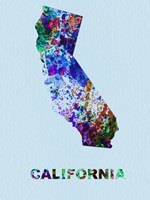 California Color Splatter Map Fine Art Print