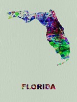 Florida Color Splatter Map Fine Art Print