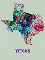 Texas Color Splatter Map Fine Art Print