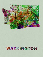 Washington Color Splatter Map Fine Art Print
