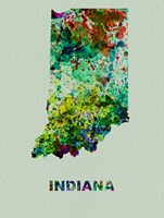 Indiana Color Splatter Map Fine Art Print