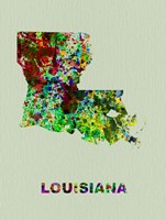 Louisiana Color Splatter Map Fine Art Print