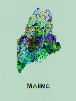 Maine Color Splatter Map Fine Art Print