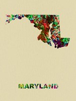 Maryland Color Splatter Map Fine Art Print