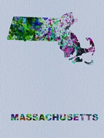 Massachusetts Color Splatter Map Fine Art Print
